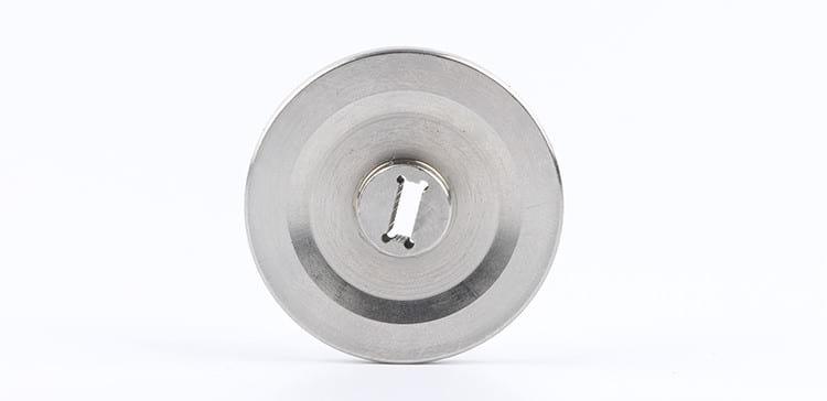 Easy clean stainless steel hardened fiber optic polishing discs